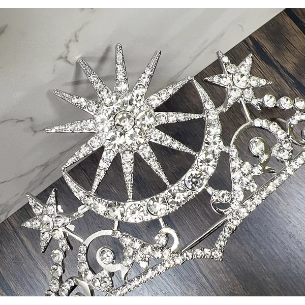 Sun and Moon Rhinestone Tiara