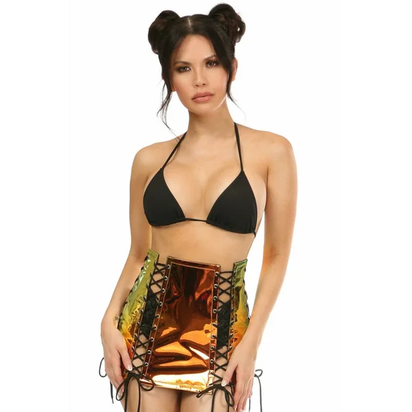 Sunset Holo Lace-Up Skirt