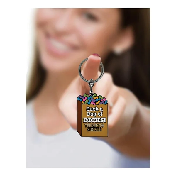 Super Fun Key Chain Suck a Bag of Dicks – Multicolor