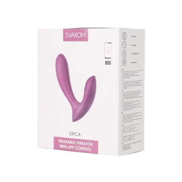 Svakom Erica Rechargeable Silicone App Compatible Dual Vibrator with Clitoral Stimulator and Remote