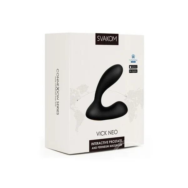 Svakom Vick Neo Silicone Prostate Massager - Black/Gold