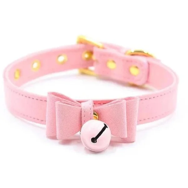 Sweet Fondle Leather Bondage Bow Tie