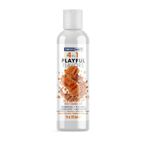 Swiss Navy 4 In 1 Flavored Lubricant 1oz - Salted Caramel Delight