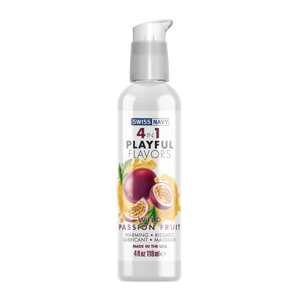Swiss Navy - 4 in 1 Playful Flavors Flavored Lubricant - Wild Passion Fruit - 4oz
