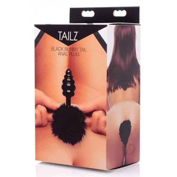 Tailz Bumble Bunny Faux Fur Tail Plug - Black
