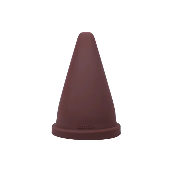 Tantus Cone Squat Dildo, 7.0 Inch Insertable, 5.0 Inch Max Width, Garnet