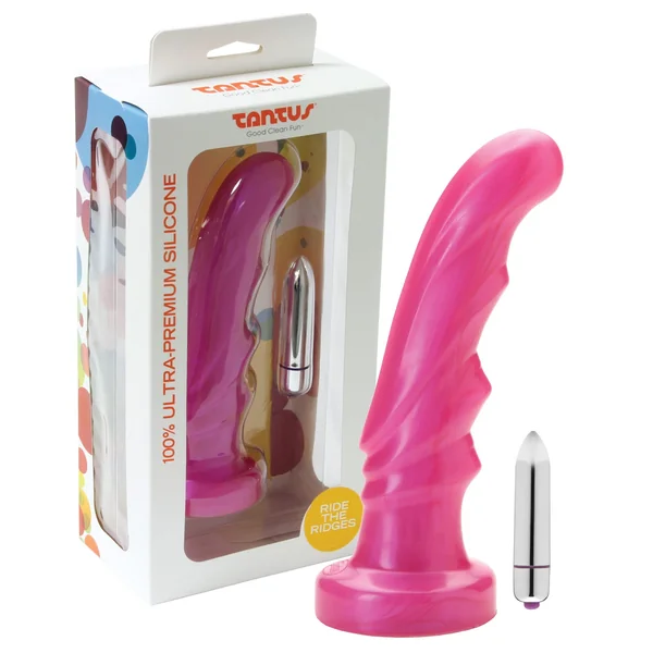 Tantus Tsunami Silicone Vibrating Dildo - Pink