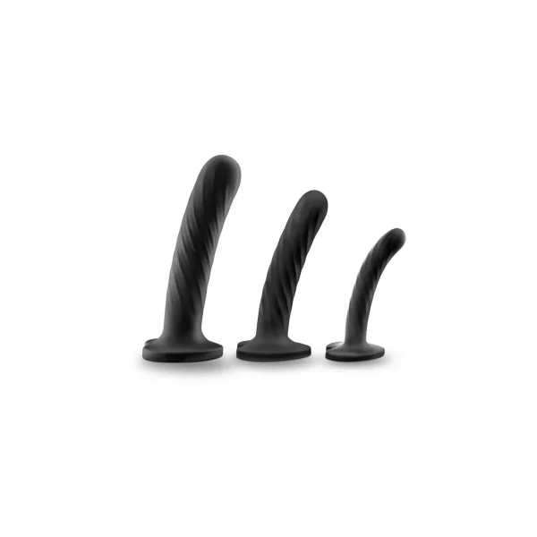 Temptasia Twist Kit 3-Piece Silicone Dildo Set, Black