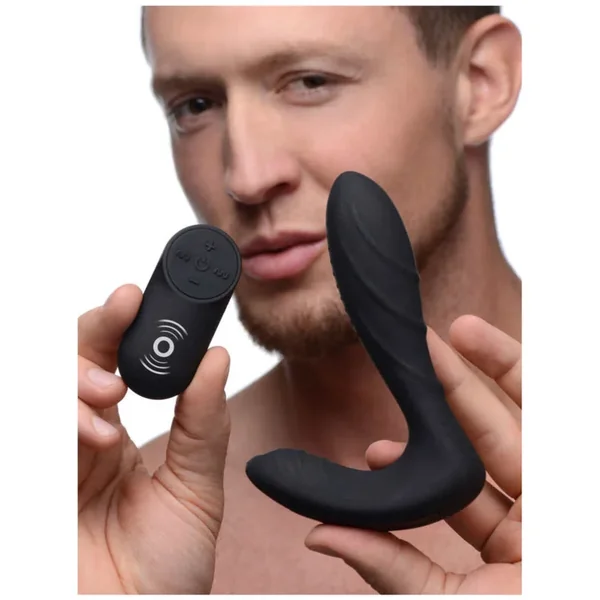 Textured Silicone Prostate Vibrator with Remote Control
