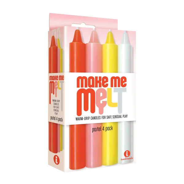 The 9's Make Me Melt Sensual Warm Drip Candles - Pastel Pack of 4