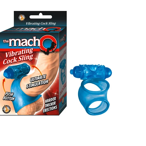 The Macho Vibrating Cocksling / Cockring Waterproof (Blue)