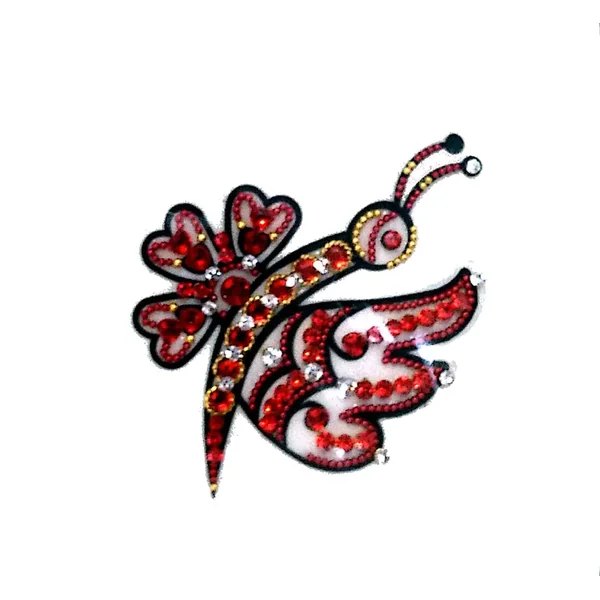 The Red Flower & Butterfly Body Jewel