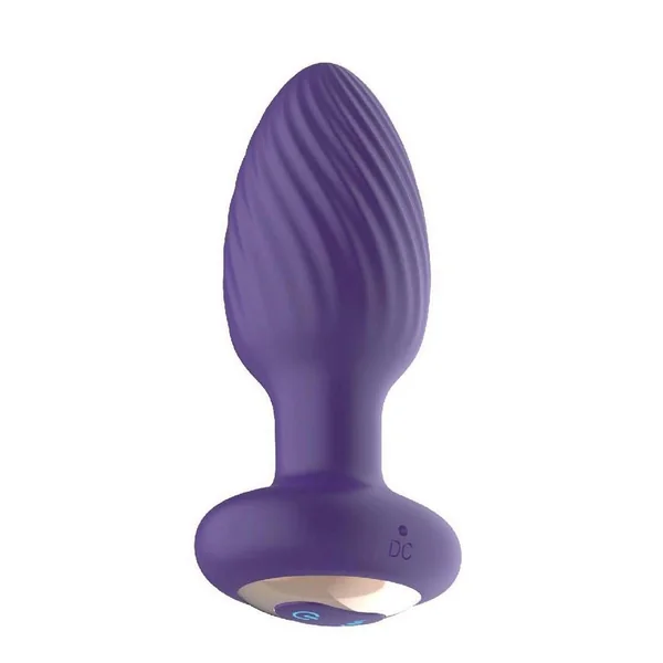 The Royal Rotating Anal Plug Rechargeable Silicone with Remote – Purple