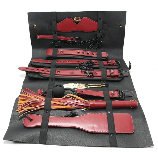 The Traveler Restraint and Bondage Kit Red 10 pcs