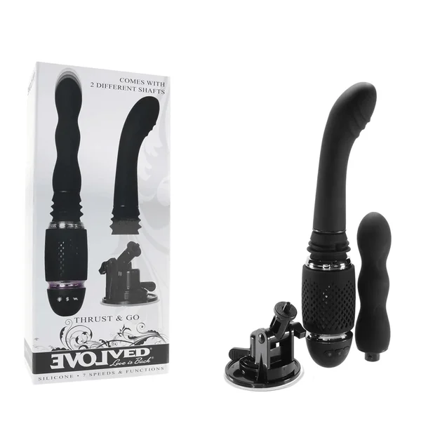 Thrust And Go Two Silicone Dildo G-Spot Vibrator Multi-Speed Sex Toy