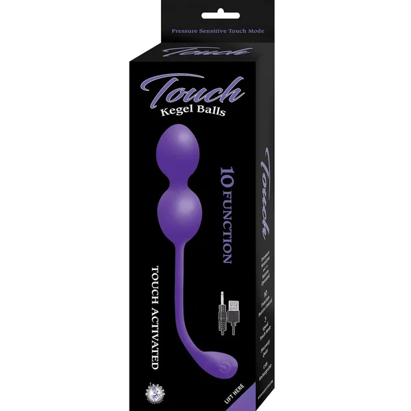 Touch Kegel Balls Silicone Rechargeable Vibrating Balls - Purple