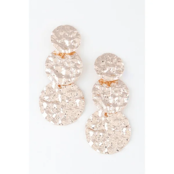 Triple Hammered Disc Earrings