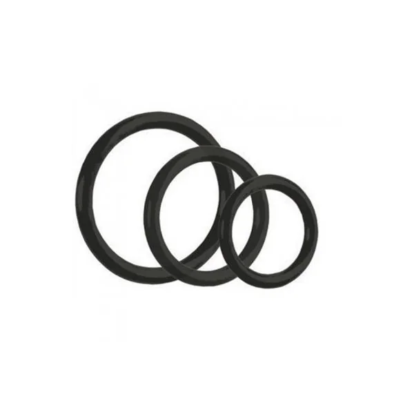Tri-Rings Set Of 3 Black Rings