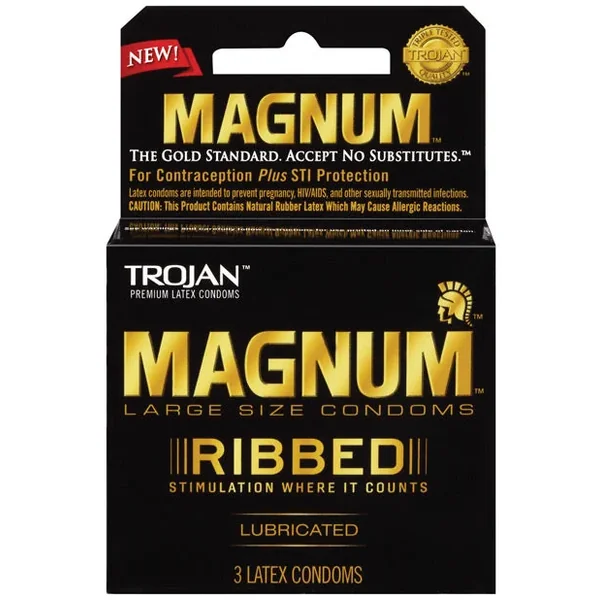 Trojan Magnum Ribbed Box of 3