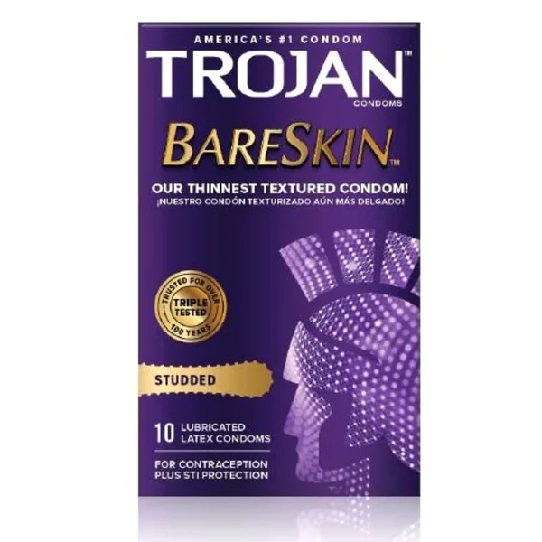Trojan Studded Bareskin Condoms 10 Package