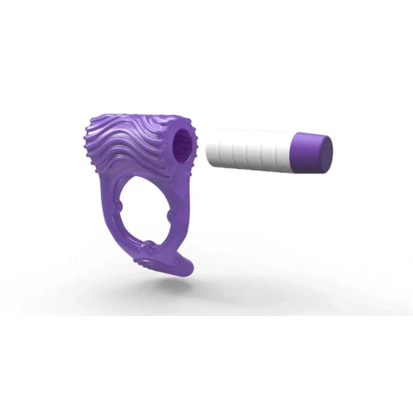 Trojan Tandem Vibrating Penis Ring Purple