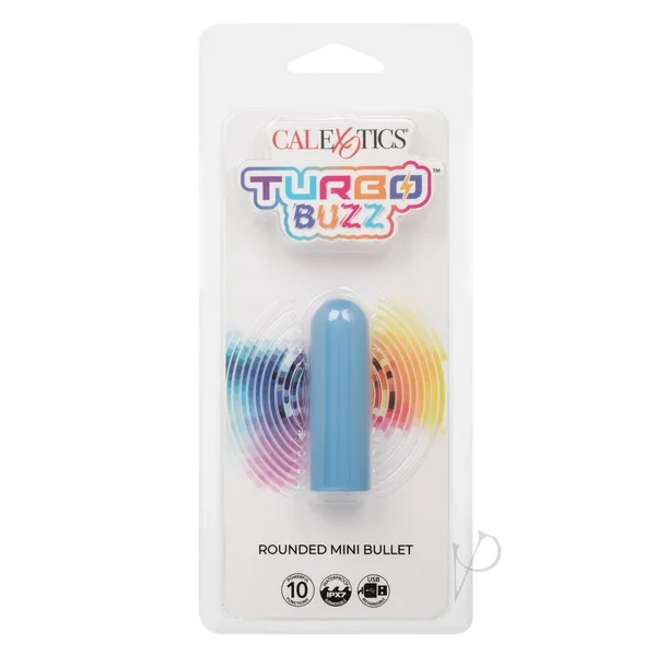 Turbo Buzz Rechargeable Rounded Mini Bullet - Blue