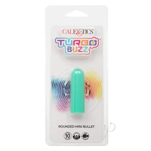 Turbo Buzz Rechargeable Rounded Mini Bullet - Green