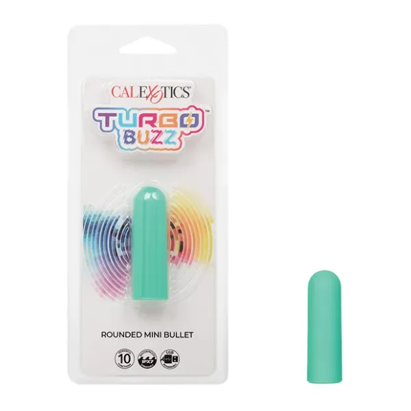 Turbo Buzz Rounded Mini Bullet Stimulator with Waterproof Design – Green