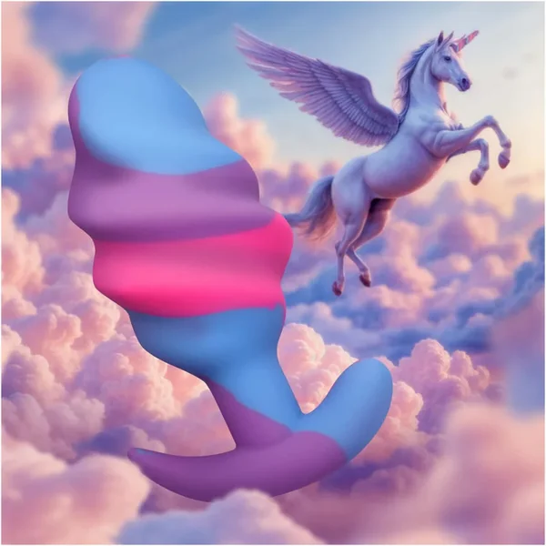 Unicorn Swirl Silicone Butt Plug – Large