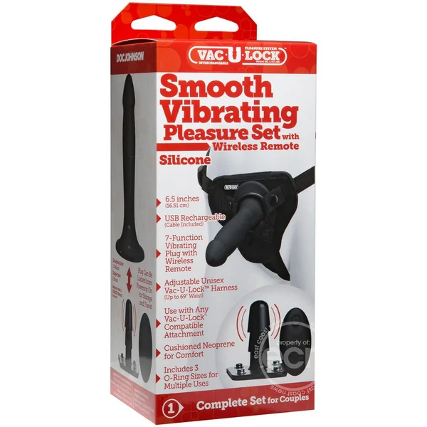 Vac-U-Lock Harness with Smooth Vibrating Pleasure Set
