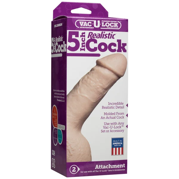 Vac-U-Lock Realistic 5 Inch Angled Cock