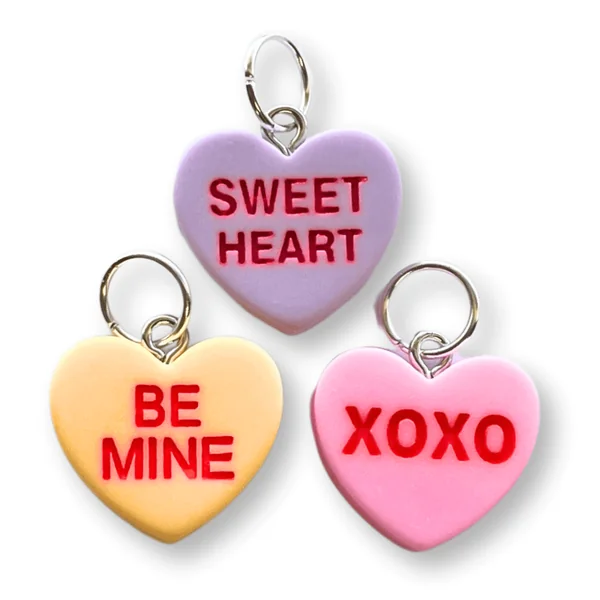 Valentine's Day Conversation Heart Chastity Cage Charms - 3 pack