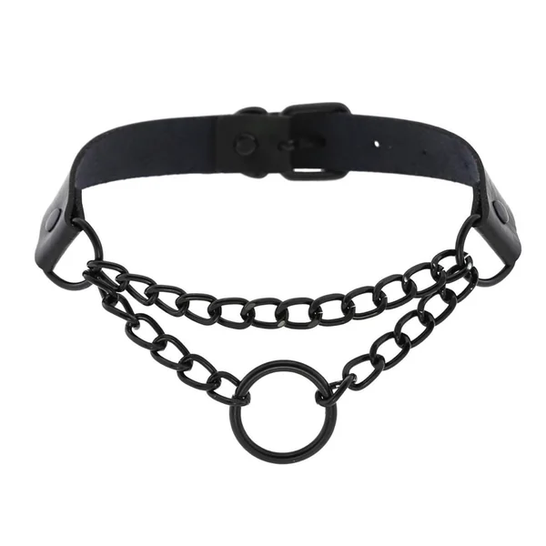 VEGAN LEATHER & CHAIN CHOKER