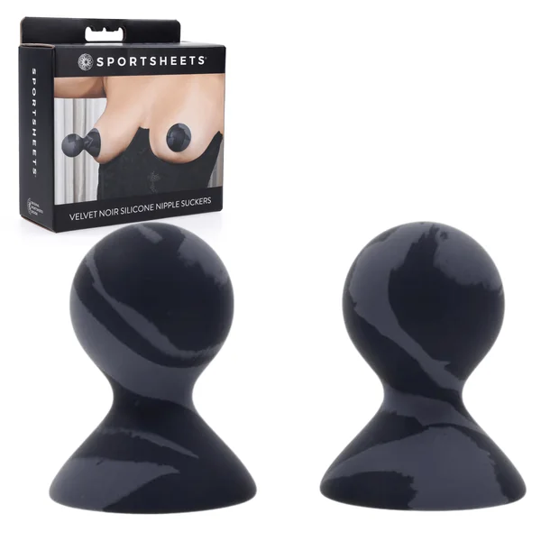 Velvet Noir Marbled Swirl Pattern Silicone Bondage Nipple Suckers