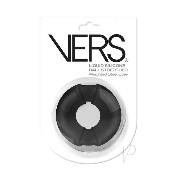 Vers Liquid Silicone Ball Stretcher Weighted Steel Core - Black