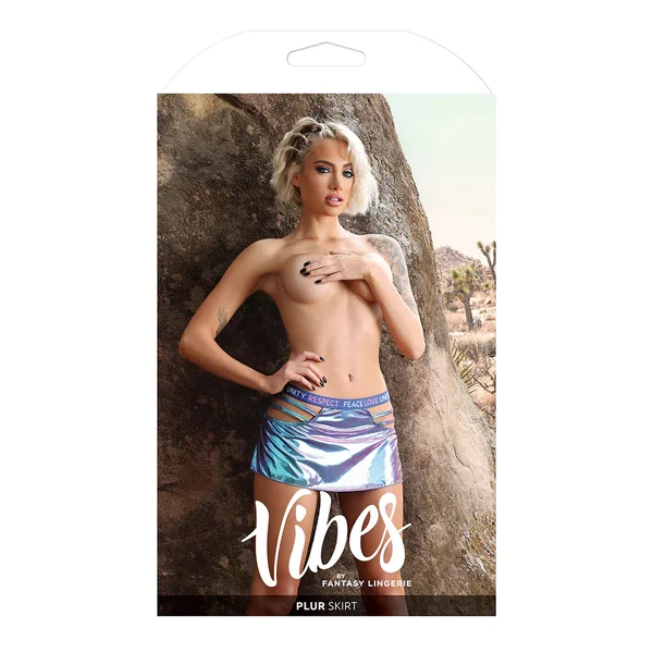 Vibes - Plur - Holographic Cut-Out Skirt
