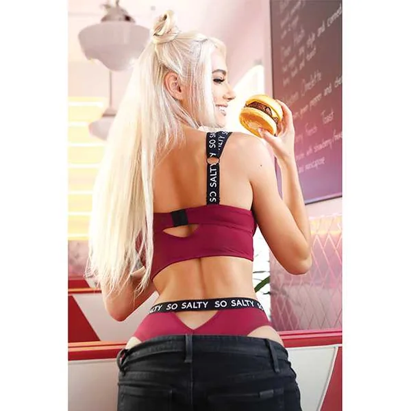 Vibes So Salty Long Line Bra & Cheeky Panty Berry Bliss S/M