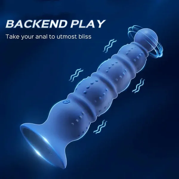 Vibrating Anal Plug Prostate Massage Soft Anal Beads Butt Vibrator