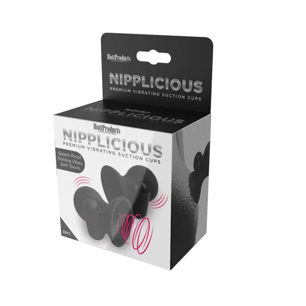 Vibrating Nipple Suction Cups Black for Adult Intimate Pleasure