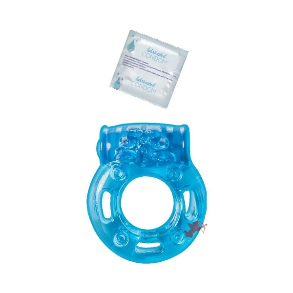Vibrating Ring Clitoral Pleasure Ring Blue