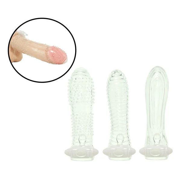 Vibrating Sextenders Penis Sleeve Set 3pk