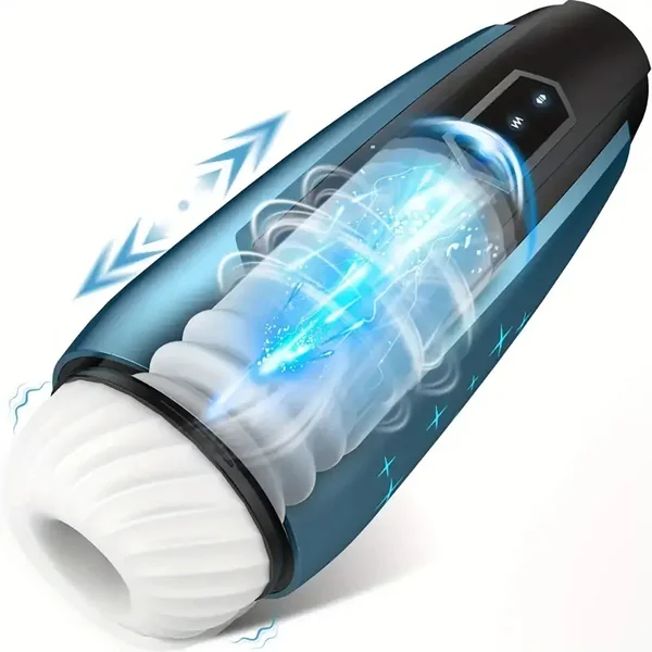 Vibrating Telescopic Starry LED Light Male Automatic Masturbator