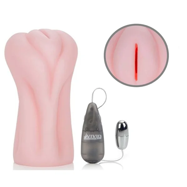 Vivid Raw Cock Tease Vibrating Stroker Masturbation Sleeve Pink 5.75 Inch