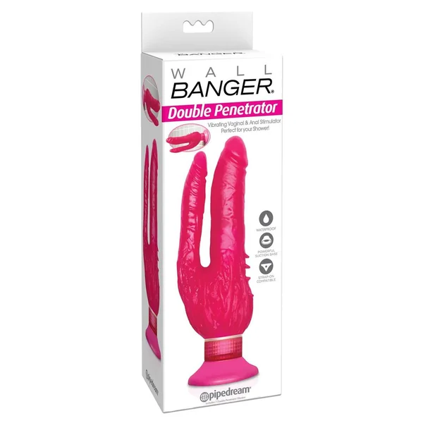 Waterproof Dbl Penetrator Wall Banger Pink