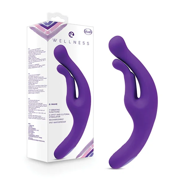 Wellness G Wave Rechargeable Silicone G-Spot Vibrating Dual Stimulator - Purple