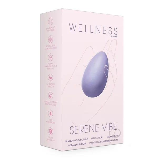 Wellness Serene Vibe Rechargeable Silicone Vibrating Massager with Remote Control - Lavender
