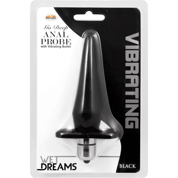 Wet Dreams Go Deep Silicone Anal Probe With Bullet Black