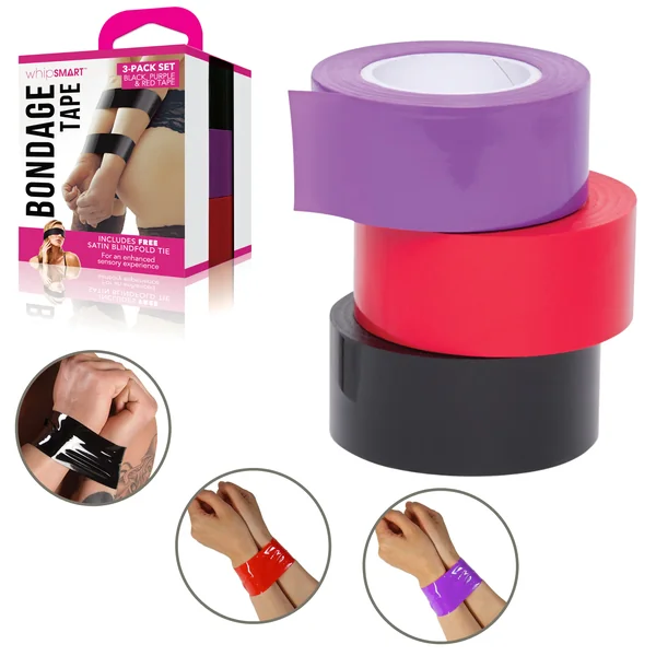 Whipsmart Sex Restraints Japanese Bondage Tapes 3 Pack Set With Blindfold