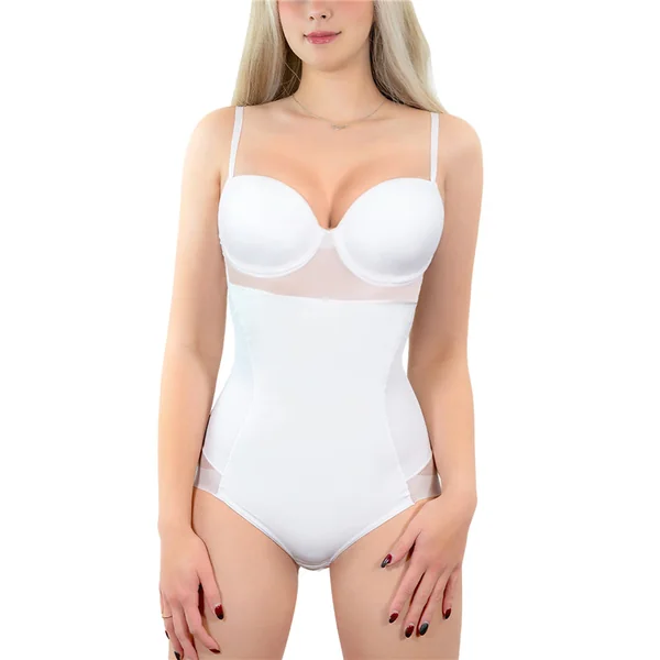 White Mesh Shapewear Bodysuit