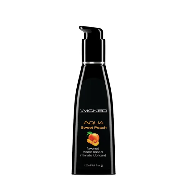 Wicked Aqua Flavored Water Based Lubricant Sweet Peach 4 Ounce